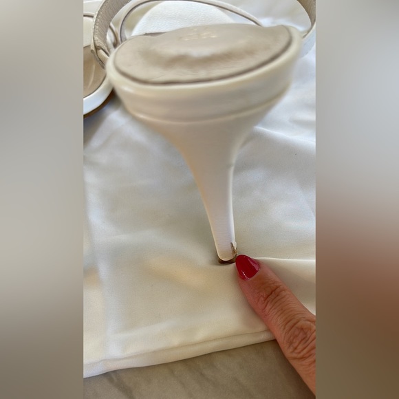 RAYE white leather heels sz 7.5 - Picture 10 of 10